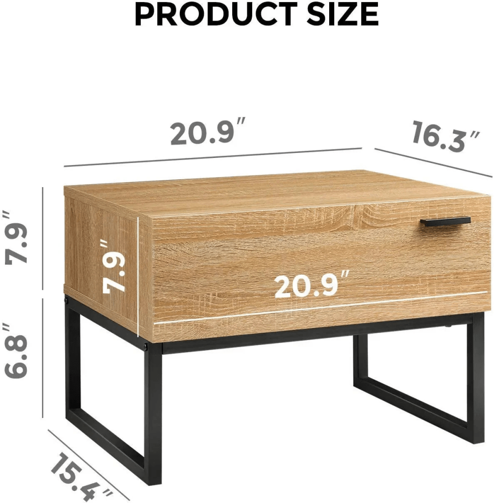 Wood Accent Table with Iron Frame - myhomestore.com.pk