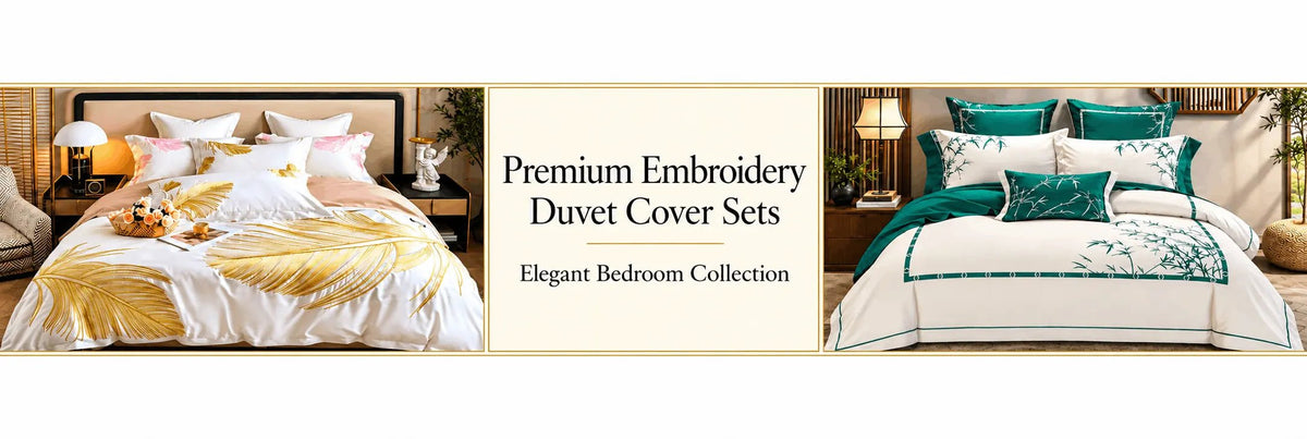 Premium Embroidery Duvet Cover Sets – Elegant Bedroom Collection - myhomestore.com.pk