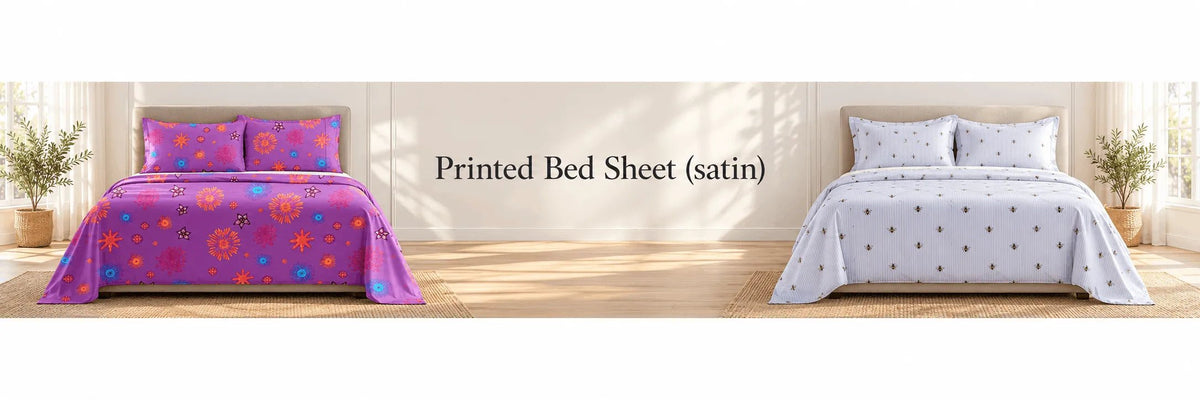 Printed Bed Sheet (satin) - myhomestore.com.pk