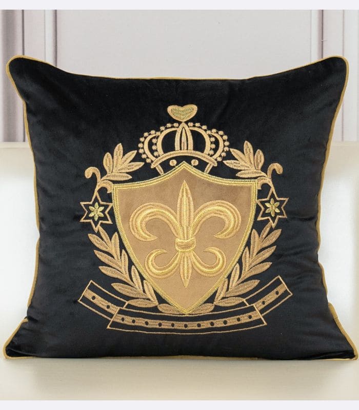 Royal Embroidered Velvet Cushion Cover