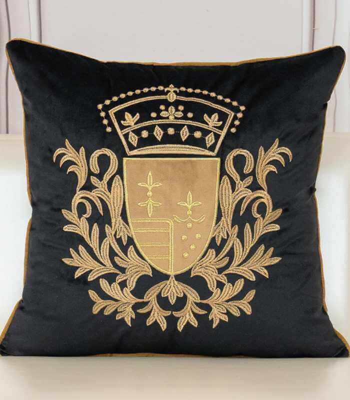 Royal Embroidered Velvet Cushion Cover