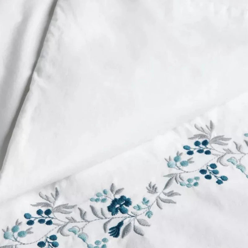 Flower Vine Embroidery Duvet Set