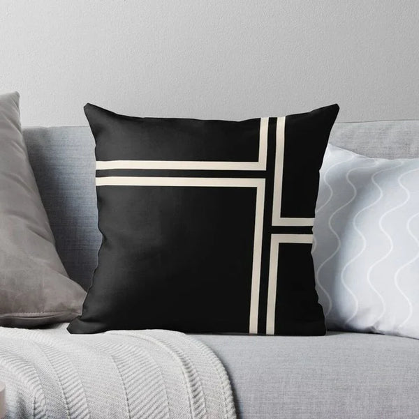 Cushion Cover- Black With White