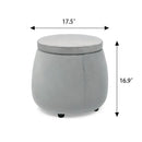 Velvet Round Storage Ottoman with Removable Lid, Footrest Stool - myhomestore.com.pk