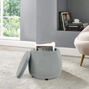 Velvet Round Storage Ottoman with Removable Lid, Footrest Stool - myhomestore.com.pk