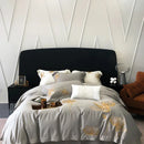 Cotton Satin Flower Embroidery Duvet Set - myhomestore.com.pk