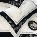 Flowers Butterfly Dragonfly Embroidery Duvet Set - myhomestore.com.pk