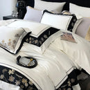 Flowers Butterfly Dragonfly Embroidery Duvet Set - myhomestore.com.pk