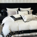Flowers Butterfly Dragonfly Embroidery Duvet Set - myhomestore.com.pk