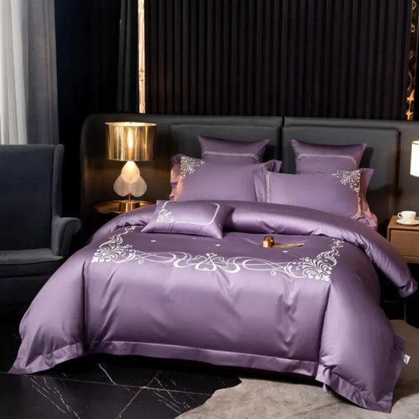 Cotton satin Embroidery duvet set