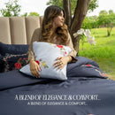 Luxury Flower Ink blue Embroidery Duvet Set