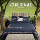 Luxury Flower Ink blue Embroidery Duvet Set