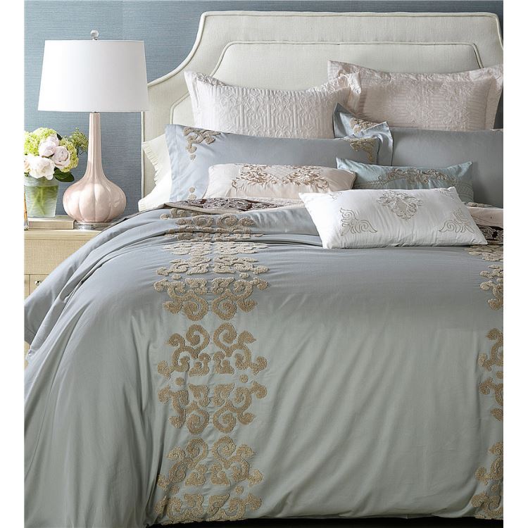 Designer Grey Embroidery Duvet Set  – Soft Luxury Bedroom Essentials