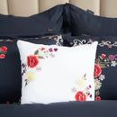 Luxury Flower Ink blue Embroidery Duvet Set