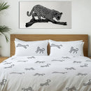 Safari Cheetah White Embroidered Bedding