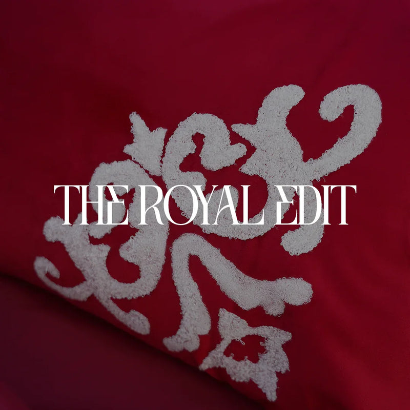 Ruffle Embroidery Cherry Red Velvet Duvet Set