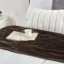 Soft Flannel Fleece Blanket In Brown