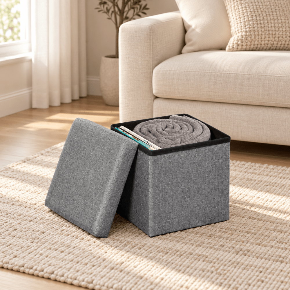 16" Jute Storage Ottoman - myhomestore.com.pk