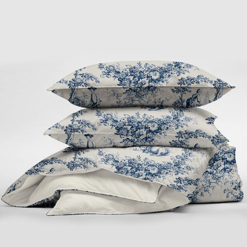 Navy Printed Bedding Duvet Set
