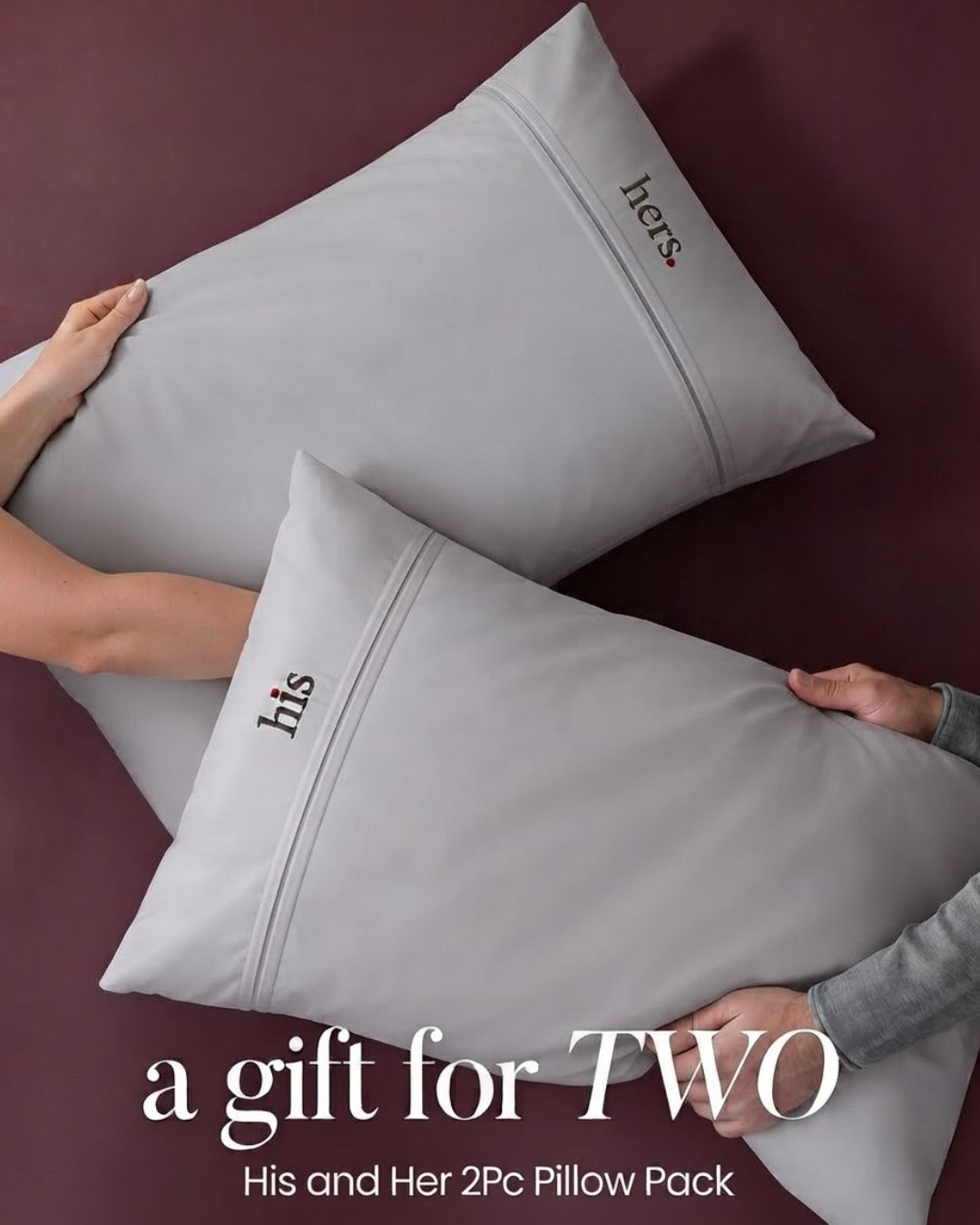 His & Her Embroidered Pillow Covers