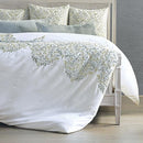 Luxury Green Cotton Satin Embroidery Duvet Set - myhomestore.com.pk