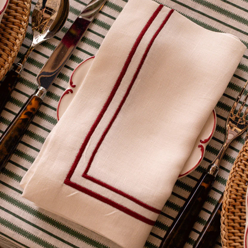 Embroidery With Baratta Stitch Napkins 2 Line (Pack of 6)