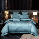 Cotton satin Embroidery duvet set - myhomestore.com.pk