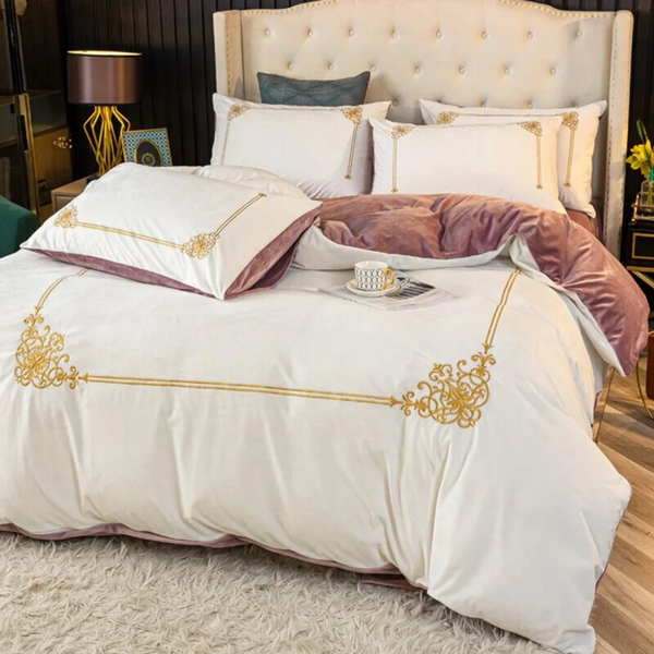 Winter Thick Coral Velvet Duvet Set