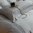 Luxury Cotton Satin Circle Embroidery Duvet Set - myhomestore.com.pk