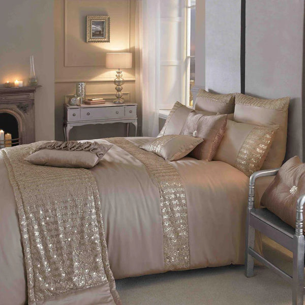 Luxury Beige Bridal Bedding Duvet Set with Filling