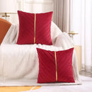 Pleated Cushion Cover With Golden Ribbon - myhomestore.com.pk