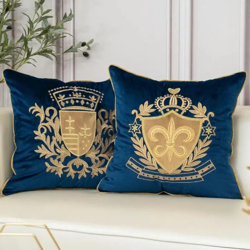 Royal Embroidered Velvet Cushion Cover