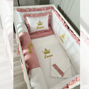 Pink Ruffle Lace Baby Set Cot - myhomestore.com.pk