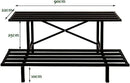 2 Tier Flower Racks Metal Plant Patio Standing Flower Shelf Holder - myhomestore.com.pk