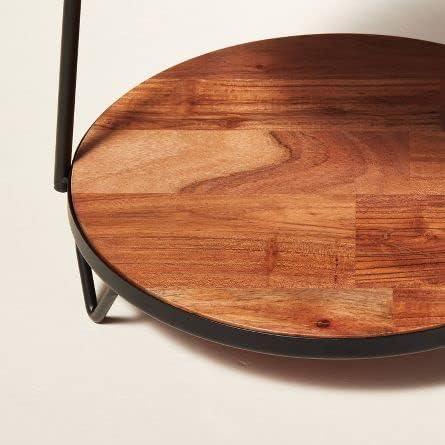 2 - Tier Wood & Metal Serving Stand - myhomestore.com.pk