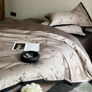 Luster Flower Printed Bedding Duvet Set-Artistic & Elegant