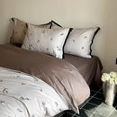 Luster Flower Printed Bedding Duvet Set-Artistic & Elegant