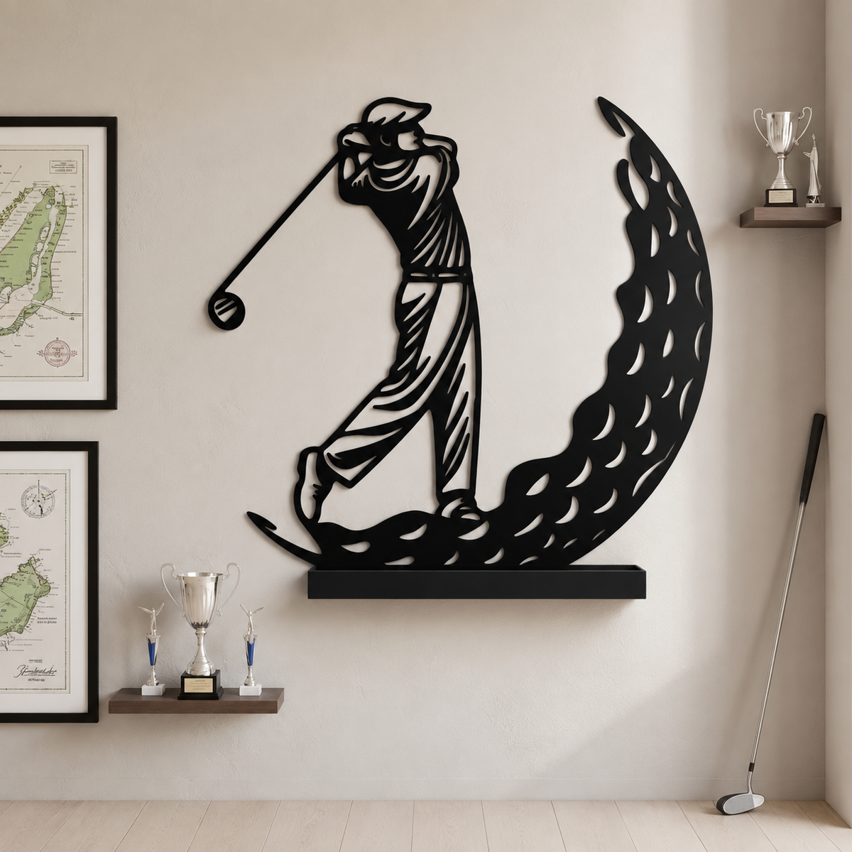 Luxury Golf Embroidered Bedsheet Gift Pack – 3 Piece Towel Set & Premium Golf Wall Décor