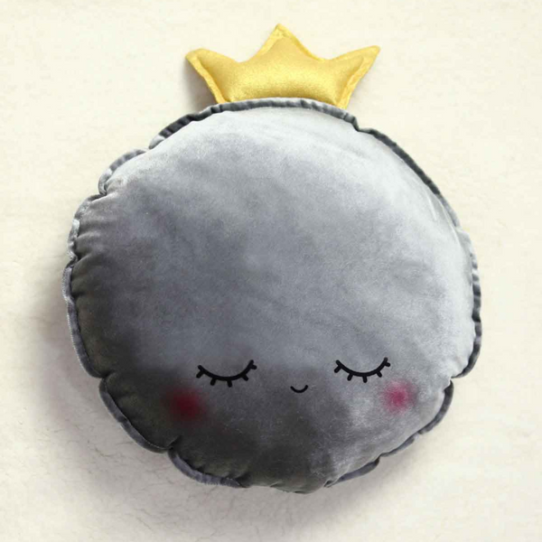 Grey Crown Baby Cushion