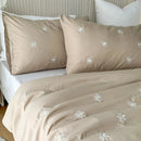 Floral Embroidery Bed Set – Elegant Flower Design