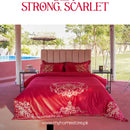 Modern Style Luxury Embroidered Velvet Duvet (Red)