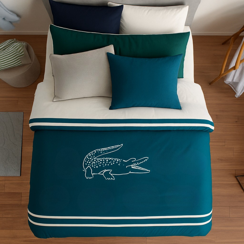 Lacoste Big Croc Embroidery Duvet Set