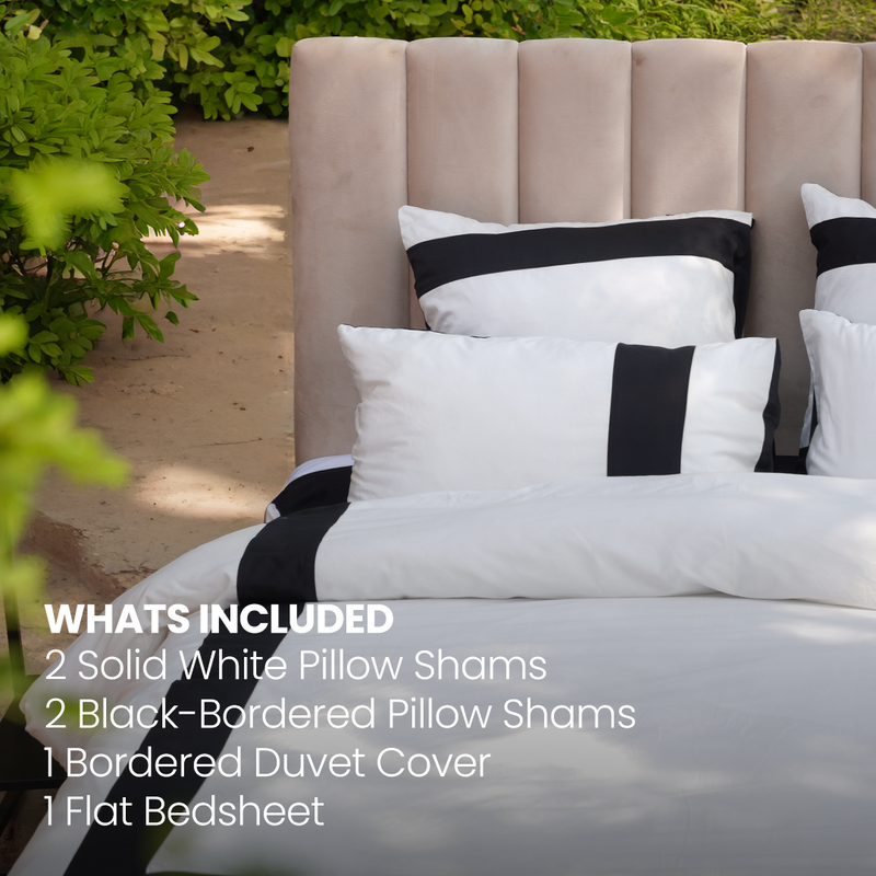 Cream & Black Duvet Set – Modern Stylish Bedding