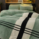 Luxury Velvet Stripe Duvet Set - myhomestore.com.pk
