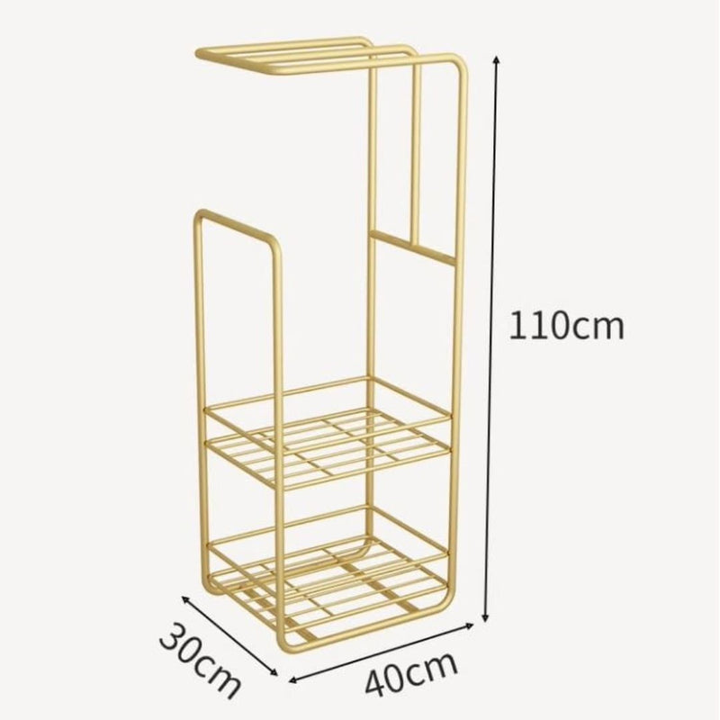 Towel Stand With Storage Shelf For Bathroom