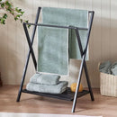 Black Folding Towel Rack - myhomestore.com.pk