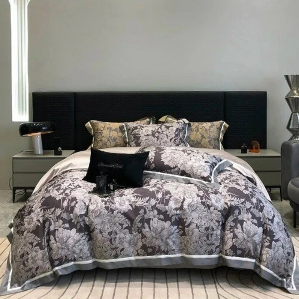Flowers Leaves Soft Fabric Printed Bedding Duvet Set