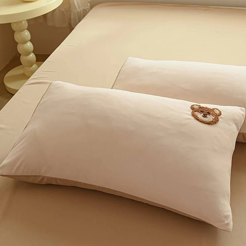 Teddy Bear Embroidered Duvet Set