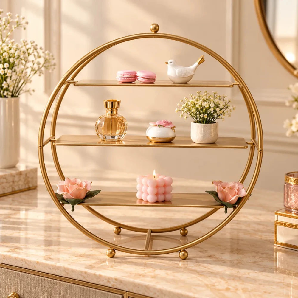 3 Tier Gold Cupcake Stand - myhomestore.com.pk