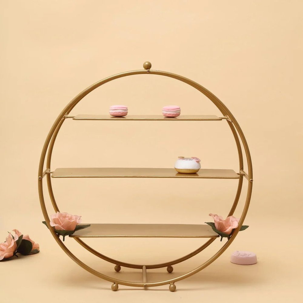 3 Tier Gold Cupcake Stand - myhomestore.com.pk
